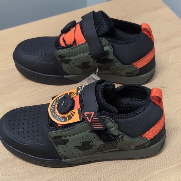 NWT Leatt 4.0 Clip Pro Mountain Bike Shoe. Camo And Orange. Size 9 - Picture 7 of 14